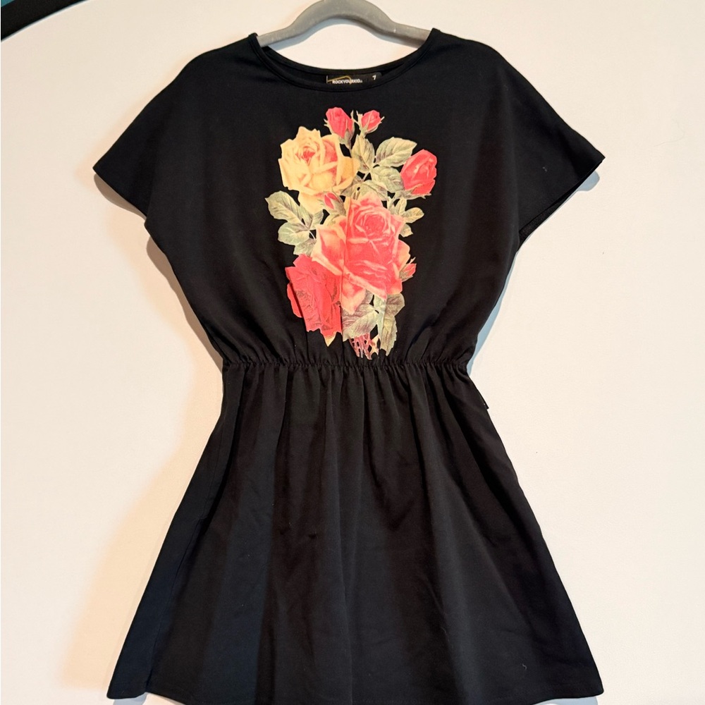 Floral Black Kids Dress